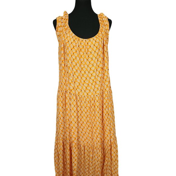 Knox Rose Womens Yellow Flutter Sleeve Maxi Dress XXL - Picture 2 of 10